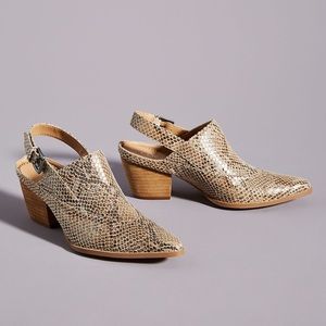 Matisse Snake Slingback Heeled Mules NWOT